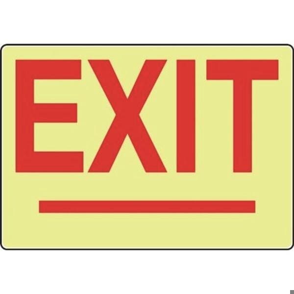 Accuform Exit Sign, Glow Plastic, 5 in W, 10 in H MLAD401GP - main